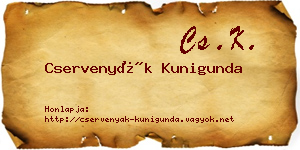 Cservenyák Kunigunda névjegykártya